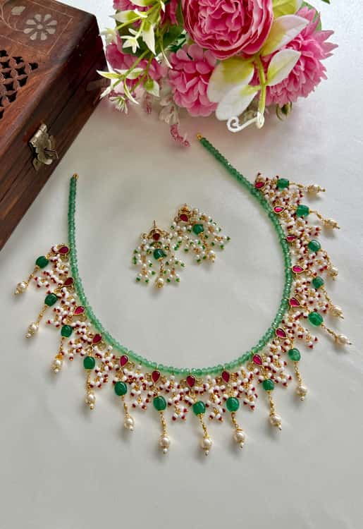 Rhea jadau necklace set