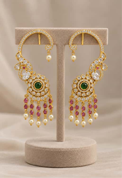 Wine mayil earcuff earrings